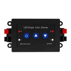 Single Color LED Dimmer with Wireless RF Remote - 8 Amps - Easy Installation -Nebo Sales Store single color led dimmer wireless remote 8a front view