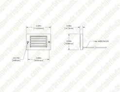 2W Low Voltage Brass LED Step Light - Thin Louvered Faceplate - 12V - 3000K Warm White - LED Landscape Lighting -Nebo Sales Store slrb 30k2 12v dim drawing