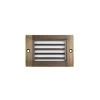 2W Low Voltage Brass LED Step Light - Thin Louvered Faceplate - 12V - 3000K Warm White - LED Landscape Lighting