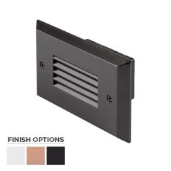 12V LED Step Light with Louvered Faceplate - Copper Finish - 3000K Warm White - Single Light