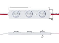 Green Single Color LED Modules - 3 SMD LEDs, 185 Lumens/Module, 100-Pack for Sign Lighting & Trade Show Booths -Nebo Sales Store smcc2 wx3 12v dims01