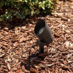 LED Landscape Lighting Expansion Kit - 4 Integrated LED Spotlights for Outdoor Gardens & Pathways -Nebo Sales Store spl xkxw 60br app close up in landscape