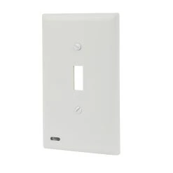 SnapPower SwitchLight Toggle Switch Cover Plate with Integrated LED Lighting - Automatic On/Off Sensor - White Finish - 4000K