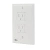 SnapPower SafeLight Décor Outlet Cover Plate with Integrated LED Lighting - Automatic On/Off, White Finish, 4000K