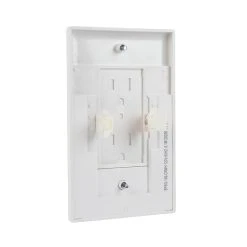 SnapPower SafeLight Décor Outlet Cover Plate with Integrated LED Lighting - Automatic On/Off, White Finish, 4000K -Nebo Sales Store spsg 100 crwh back