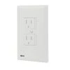 SnapPower SafeLight Duplex Outlet Cover Plate with Integrated LED Lighting - Automatic On/Off, White Finish, 4000K