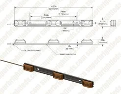 80" Wide LED Identification Light Bar for Trailers - Waterproof, Stainless Steel Base - Truck Tail, Brake, Turn, Reverse Lights -Nebo Sales Store ssmbpc a3x3 assembly digimark