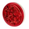 4" Round LED Truck & Trailer Lights - Red Stop/Turn/Tail Lights with Clear Lens & 3-Pin Connector - 17 LEDs - Flush Mount