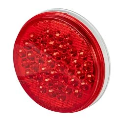 4" Round LED Truck & Trailer Lights - Red Stop/Turn/Tail Lights with 3-Pin Connector - 40 LEDs - Flush Mount