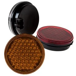 4" Round LED Truck & Trailer Lights - Stop/Turn/Tail Lights - 61 LEDs, 3-Pin Connector, Flush Mount