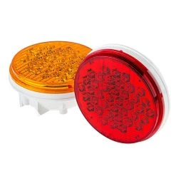 4" Round LED Truck & Trailer Lights - Stop/Turn/Tail Lights - 40 LEDs - 3-Pin Connector - Flush Mount