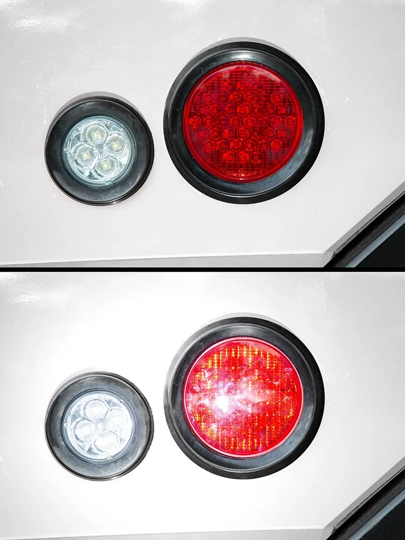 4" Round LED Truck & Trailer Lights - Stop/Turn/Tail Lights - 40 LEDs - 3-Pin Connector - Flush Mount 7 4" Round LED Truck & Trailer Lights - Stop/Turn/Tail Lights - 40 LEDs - 3-Pin Connector - Flush Mount - Image 7