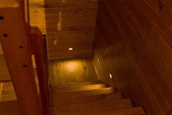 6-Pack 120V Bronze LED Step Light with Louvered Faceplate - 3000K Warm White - LED Deck and Step Lights -Nebo Sales Store stair lighting cabin landing 1