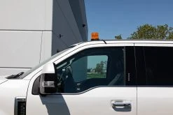 4-1/2" Amber LED Strobe Light Beacon - Magnetic Mount, 12V Adapter, Triple Flash Pattern for Vehicles -Nebo Sales Store stb a45 mbc mounted on roof of truck