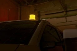 4-1/2" Amber LED Strobe Light Beacon - Magnetic Mount, 12V Adapter, Triple Flash Pattern for Vehicles -Nebo Sales Store stb a45 mbc on installed on truck roof top