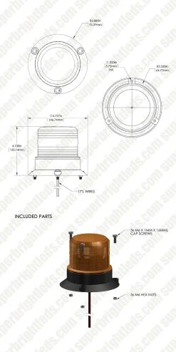 4-3/4" Amber LED Strobe Light Beacon - Double Flash Pattern - Heavy-Duty Vehicle Lighting -Nebo Sales Store stb a45 v2 assembly digimark 1