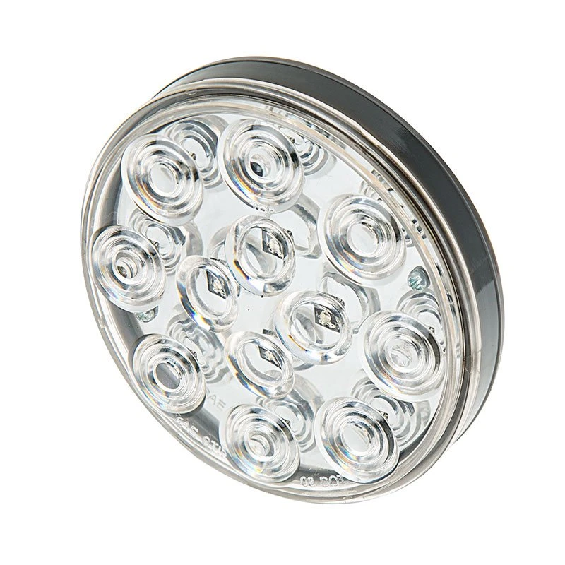 4" Round LED Truck & Trailer Lights - Clear Lens, Stop/Turn/Tail, 12 LEDs, 3-Pin Connector, Flush Mount 1 4" Round LED Truck & Trailer Lights - Clear Lens, Stop/Turn/Tail, 12 LEDs, 3-Pin Connector, Flush Mount