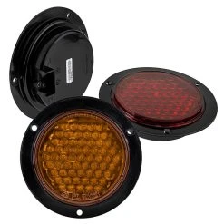 5-1/2" Round LED Truck & Trailer Lights - Stop/Turn/Tail with 61 LEDs, 3-Pin Connector, Flange Mount
