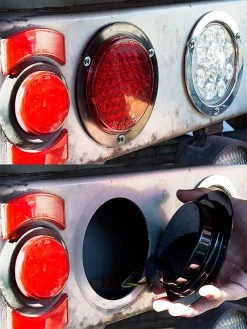 5-1/2" Round LED Truck & Trailer Lights - Stop/Turn/Tail with 61 LEDs, 3-Pin Connector, Flange Mount -Nebo Sales Store stf x61 tow truck application how to