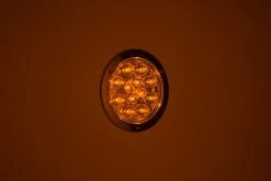 4" LED Truck & Trailer Turn Signal & Parking Light - 12 LEDs, Flush Mount, 3-Pin Connector, Built-In Flange -Nebo Sales Store stfm x12p on alternate amber
