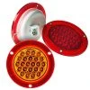 5-1/2" Round LED Truck & Trailer Lights with Reflector Flange - Stop/Turn/Tail - 24 LEDs - 3-Pin Connector - Flush Mount