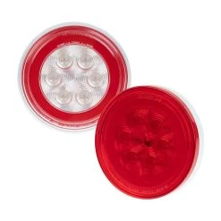 Optronics GloLight LED Trailer Tail Light - 21 LEDs, Submersible, 4" Round, Clear/Red Lens - Stop/Turn/Tail Light