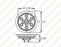 Optronics LED Trailer Tail Light - Submersible Red Round 10-LED Stop/Turn/Tail Light with Flange -Nebo Sales Store stl42rbp 1