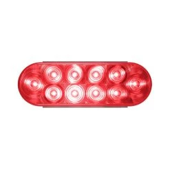 Optronics LED Trailer Tail Light - Submersible Oval Red Stop/Turn/Tail Light with 10 LEDs -Nebo Sales Store stl72rbp lit