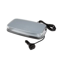 11" Mini Emergency LED Strobe Light Bar with Magnetic Base - 12V Plug - 26 Functions - Clear Lens for Vehicles