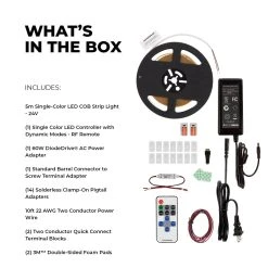 White LED COB Strip Light Kit with Wireless RF Remote - 6500K, Under Cabinet Lighting for Residential Use 13 White LED COB Strip Light Kit with Wireless RF Remote - 6500K, Under Cabinet Lighting for Residential Use -Nebo Sales Store stn 1 cob r1 whats in the box0