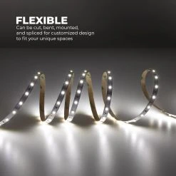 5m White LED Strip Lighting Kit - Under Cabinet LED Tape Light with Wireless RF Controller - 150 Lm/ft - Cool White 6500K 15 5m White LED Strip Lighting Kit - Under Cabinet LED Tape Light with Wireless RF Controller - 150 Lm/ft - Cool White 6500K -Nebo Sales Store stn 1 uc r1 flexible