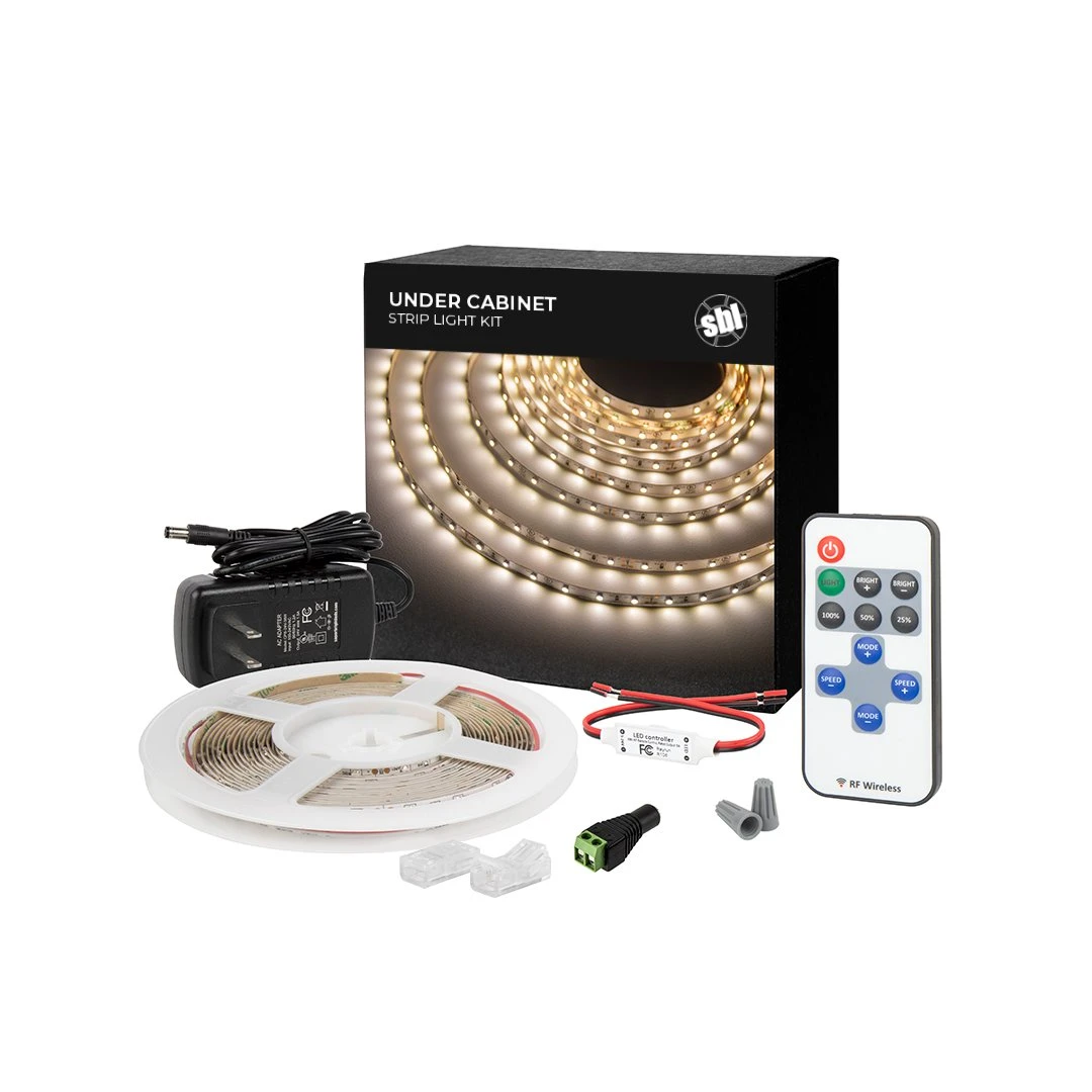 5m White LED Strip Lighting Kit - Under Cabinet LED Tape Light with Wireless RF Controller - 150 Lm/ft - Cool White 6500K 1 5m White LED Strip Lighting Kit - Under Cabinet LED Tape Light with Wireless RF Controller - 150 Lm/ft - Cool White 6500K