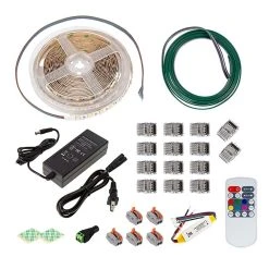 RGBW LED Strip Kit - 5m Color Changing + White LED Tape Light with Wireless RF Remote - Under Cabinet Lighting -Nebo Sales Store stn 3 uc included