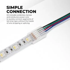 RGBW LED Strip Kit - 5m Color Changing + White LED Tape Light with Wireless RF Remote - Under Cabinet Lighting -Nebo Sales Store stn 3 uc r1 simple connection 2