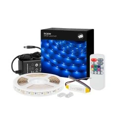 RGBW LED Strip Kit - 5m Color Changing + White LED Tape Light with Wireless RF Remote - Under Cabinet Lighting