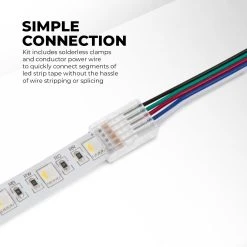 RGBW LED Strip Kit - 5m Color Changing + White LED Tape Light - Bluetooth Smartphone App Controlled - Under Cabinet Lighting -Nebo Sales Store stn 4 uc r1 simple connection 2