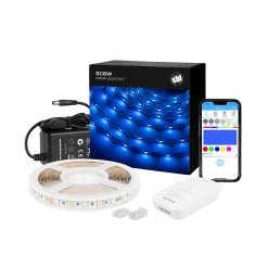 RGBW LED Strip Kit - 5m Color Changing + White LED Tape Light - Bluetooth Smartphone App Controlled - Under Cabinet Lighting