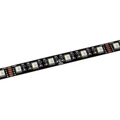 5m Black PCB RGBW LED Strip Light - 5050 Color-Changing Tape Light - 24V - IP20 for Under Cabinet Lighting