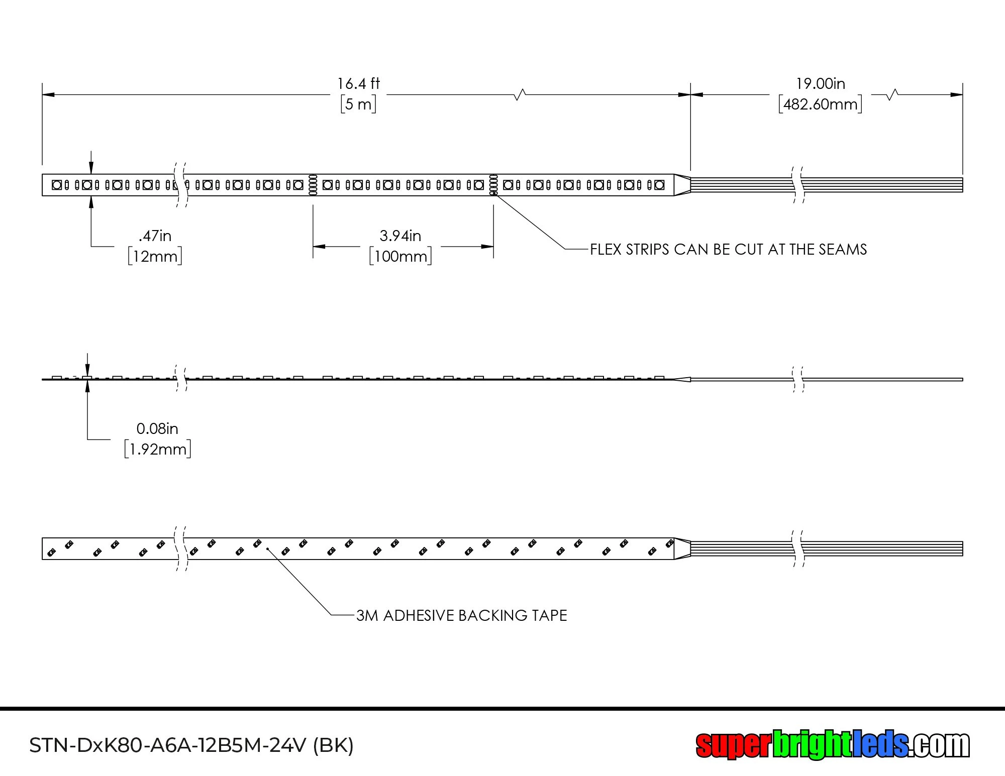 5m Black PCB RGBW LED Strip Light - 5050 Color-Changing Tape Light - 24V - IP20 for Under Cabinet Lighting 6 5m Black PCB RGBW LED Strip Light - 5050 Color-Changing Tape Light - 24V - IP20 for Under Cabinet Lighting - Image 6