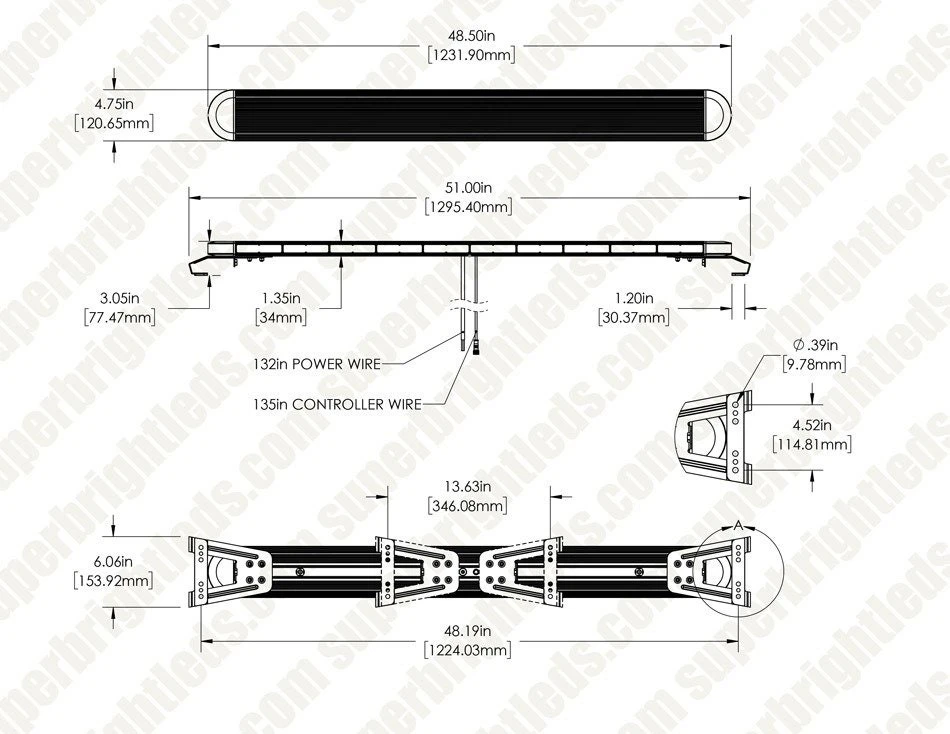 48” Amber LED Strobe Light Bar with Controller - High-Intensity Spot Light for Emergency & Vehicle Warning 6 48” Amber LED Strobe Light Bar with Controller - High-Intensity Spot Light for Emergency & Vehicle Warning - Image 6