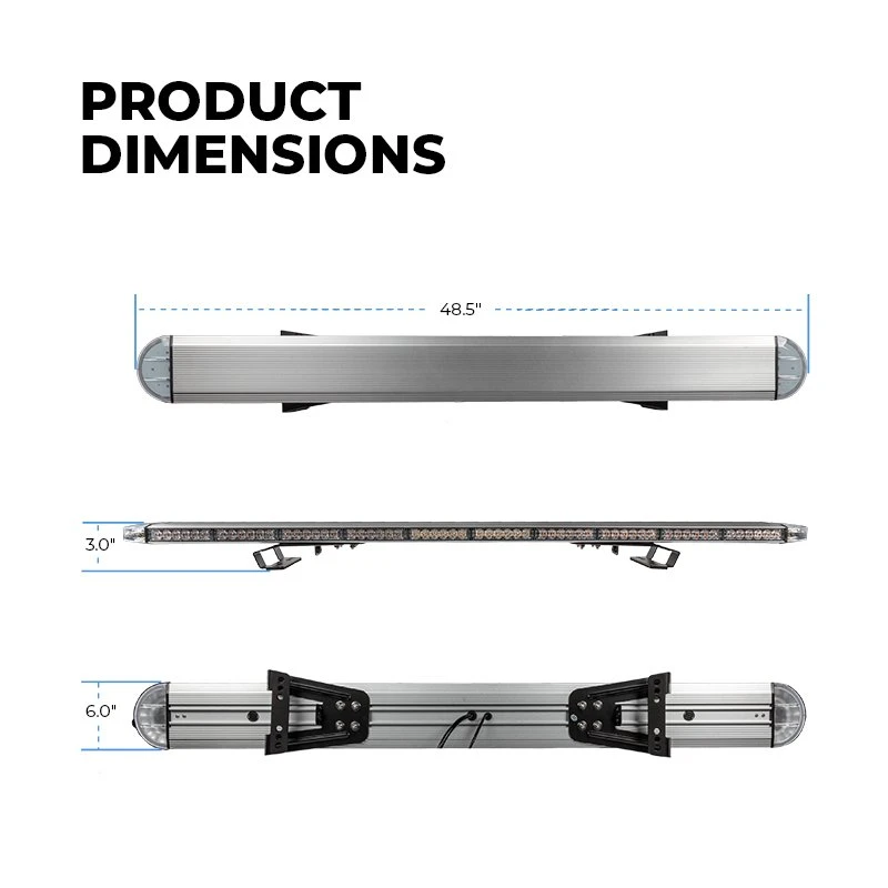 48” Amber LED Strobe Light Bar with Controller - High-Intensity Spot Light for Emergency & Vehicle Warning 3 48” Amber LED Strobe Light Bar with Controller - High-Intensity Spot Light for Emergency & Vehicle Warning - Image 3
