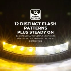 180° Grille and Surface Mount LED Strobe Light - 18W Amber/White - High Visibility Warning Light for Vehicles -Nebo Sales Store stsc x6artboard2