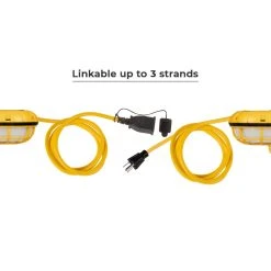 125W LED Temporary String Work Light - 50' Run, 15,325 Lumens, 5000K Daylight - Portable LED Work Light for Residential & Jobsite Use -Nebo Sales Store tjsl 50k24 5 end plugs 1