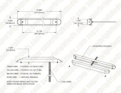 19” LED Stop, Turn, and Tail Light Bar for Trucks & Trailers - 11 LED Surface Mount with Pigtail Connector -Nebo Sales Store tlb a1101