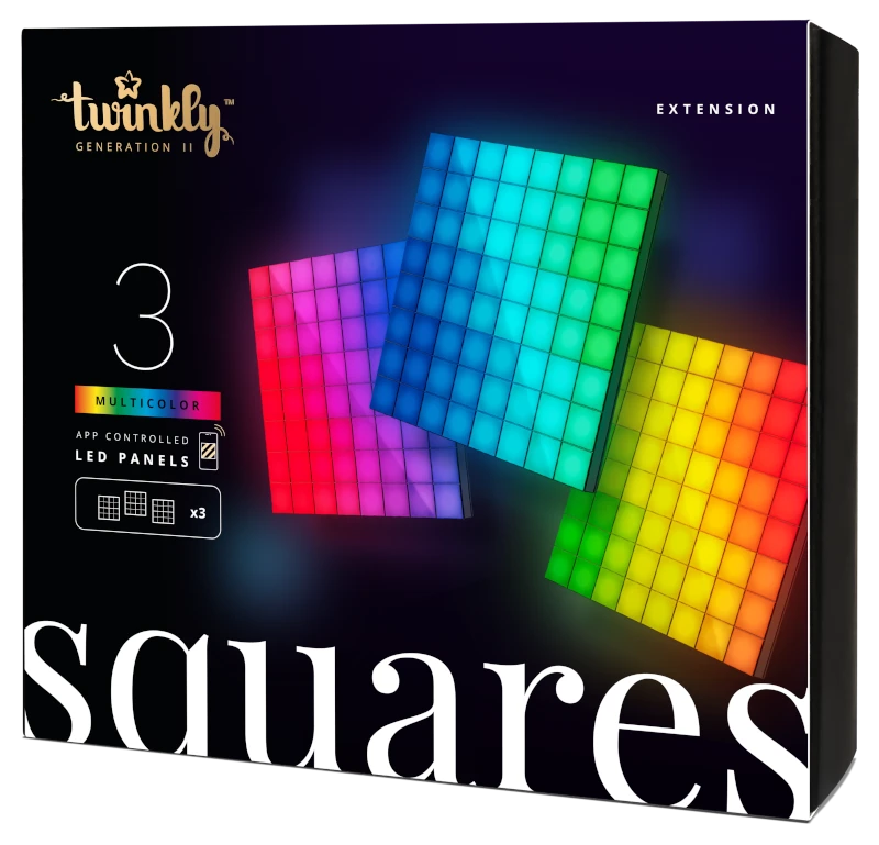 Twinkly Squares Extension Pack - App-Controlled RGB LED Panels for Smart Home Lighting 1 Twinkly Squares Extension Pack - App-Controlled RGB LED Panels for Smart Home Lighting
