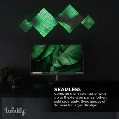 Twinkly Squares Combo Pack - App-Controlled RGB LED Panels - 1 Master + 5 Extension Tiles for Smart Home Lighting -Nebo Sales Store twq064stw 07 bus 3
