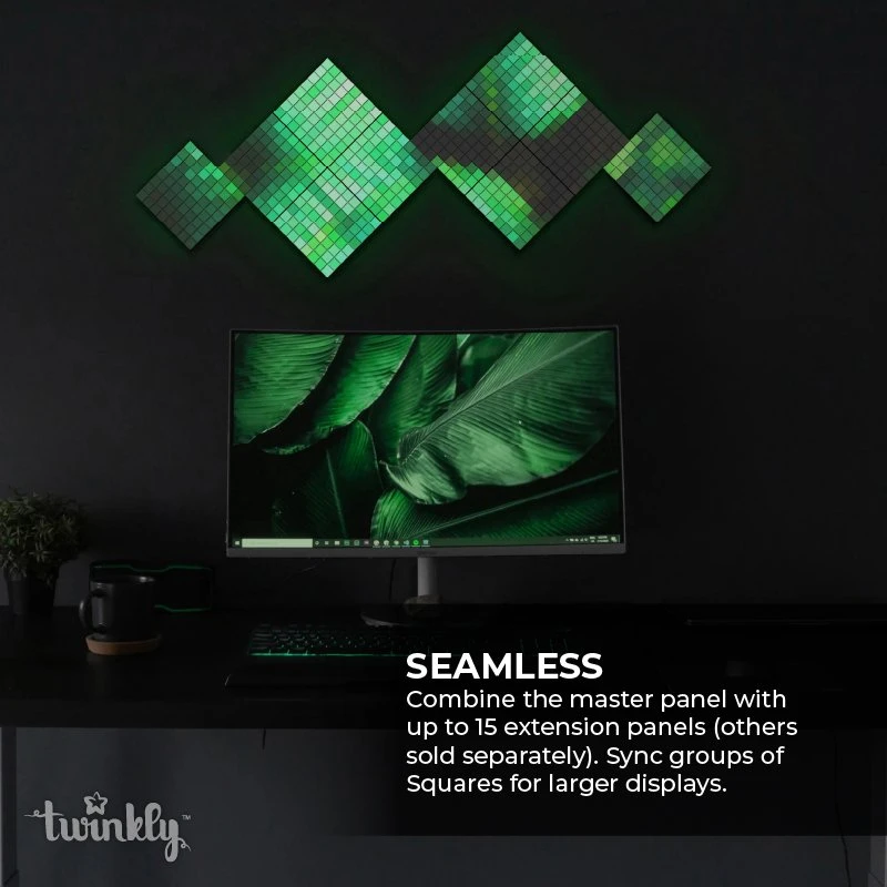 Twinkly Squares Extension Pack - App-Controlled RGB LED Panels for Smart Home Lighting 4 Twinkly Squares Extension Pack - App-Controlled RGB LED Panels for Smart Home Lighting - Image 4