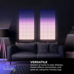 Twinkly Squares Combo Pack - App-Controlled RGB LED Panels - 1 Master + 5 Extension Tiles for Smart Home Lighting -Nebo Sales Store twq064stw 07 bus 5