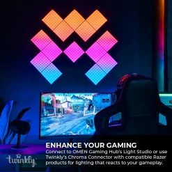 Twinkly Squares Combo Pack - App-Controlled RGB LED Panels - 1 Master + 5 Extension Tiles for Smart Home Lighting -Nebo Sales Store twq064stw 07 bus 6