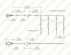 Twinkly Curtain Gen II - Smart RGB+W LED Curtain Lights, App-Controlled, 210 LEDs, 1.5x2.1m - Perfect for Home Decor & Parties -Nebo Sales Store tww210spp tus dim drawing